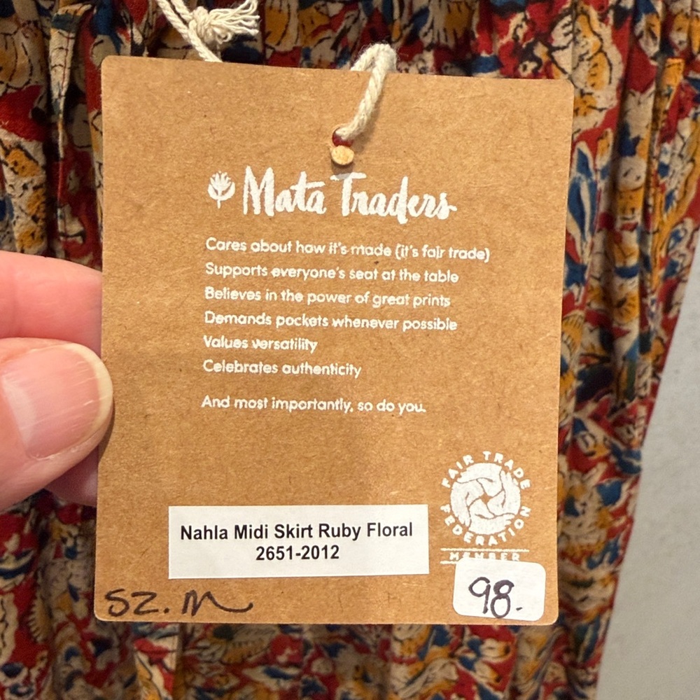 Mata Traders Yellow Multi Floral Maxi Skirt with Tie Waist - Picture 2 of 5